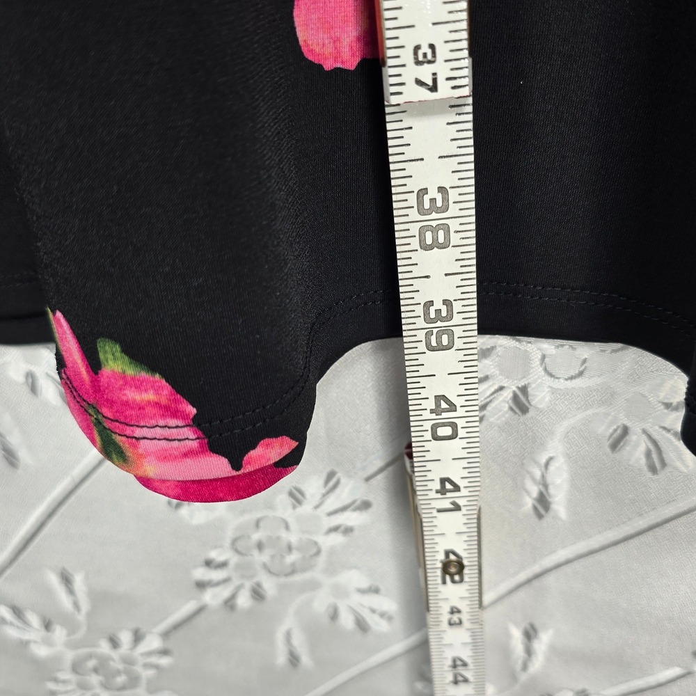 Susan Graver Dress Black Floral Print Sleeveless Layered Midi Women Medium Boho - Picture 5 of 8